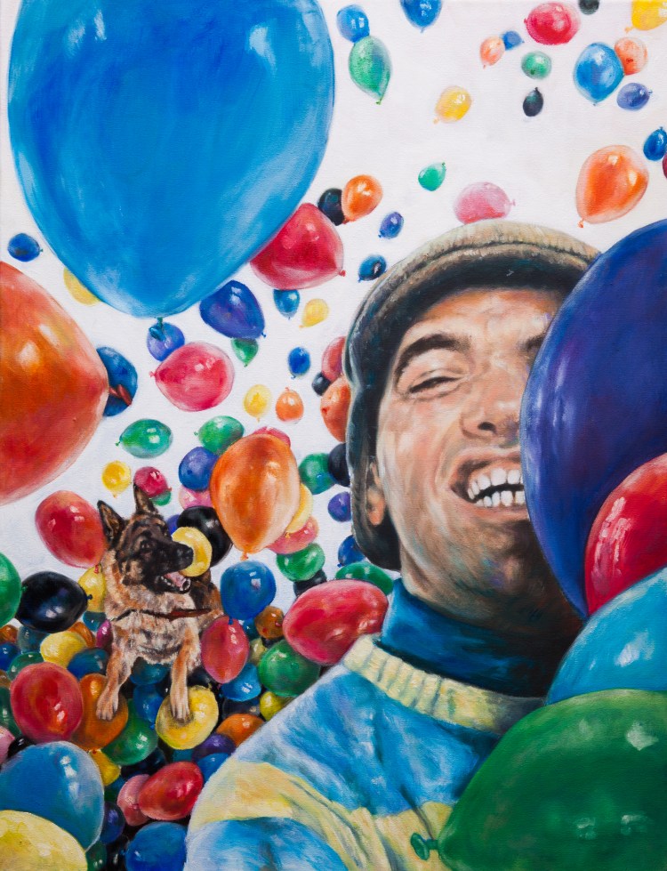 Óleo sobre lienzo 50 x 65 cm Realizado por Eila Pérez Vázquez para cartel de cortometraje Idiotas, estrenado el 26 de octubre de 2013